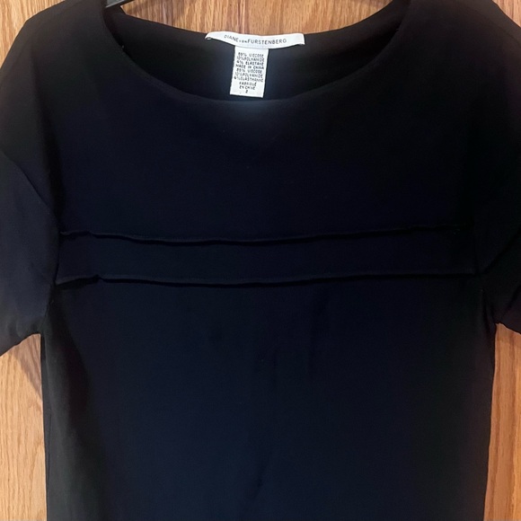 Diane‎ von Furstenberg Short Sleeve Round Neck Stretch Sheath Dress Black Size 2 - Picture 6 of 12